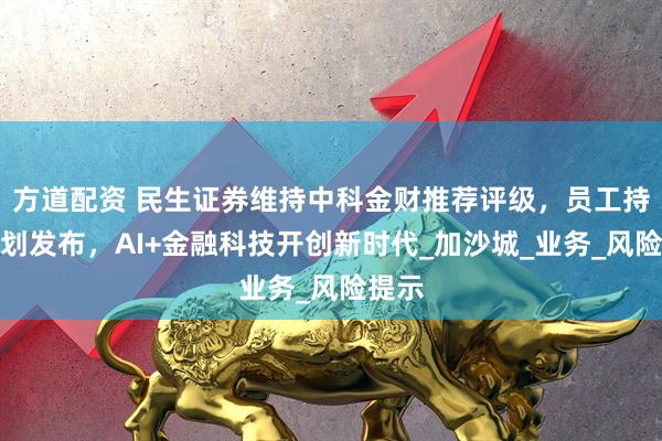 方道配资 民生证券维持中科金财推荐评级，员工持股计划发布，AI+金融科技开创新时代_加沙城_业务_风险提示