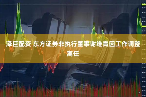 泽巨配资 东方证券非执行董事谢维青因工作调整离任